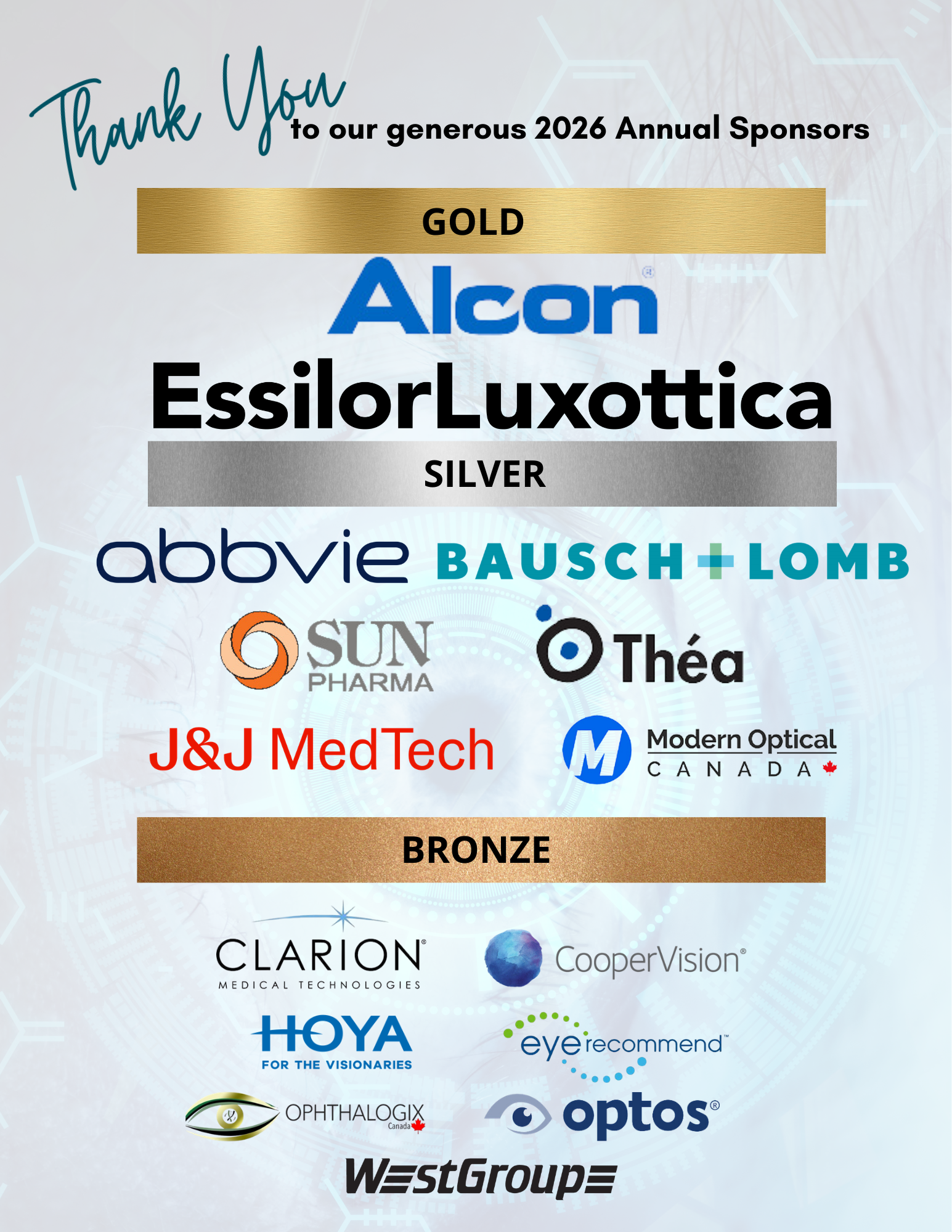 List of 2026 Sponsors